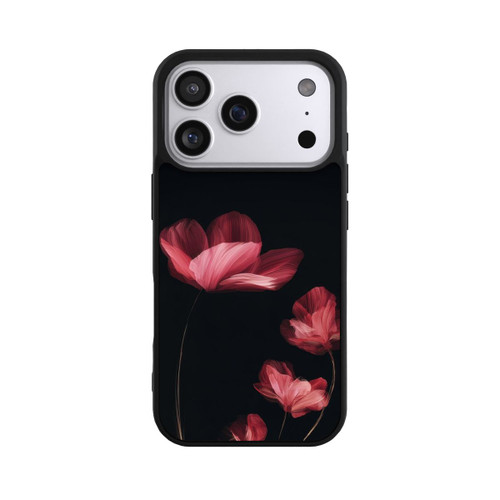 Apple iPhone 17 Pro Base Case Burgunder Blüten schwarz