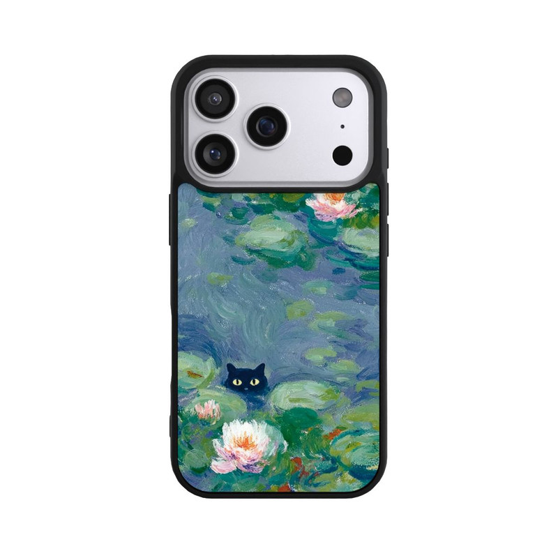 iPhone 17 Pro Base Case Katze im Teich Gemälde Impressionismus