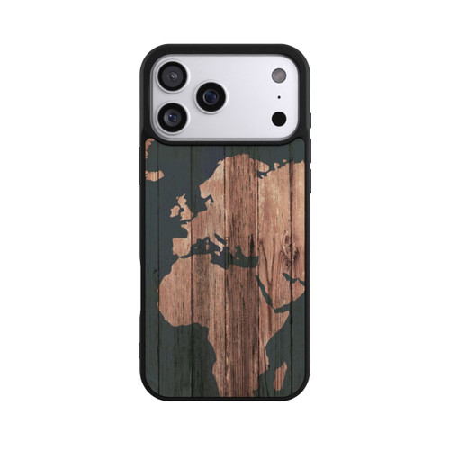 Apple iPhone 17 Pro Max Base Case Wooden World Map