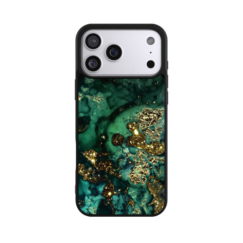 Apple iPhone 17 Pro Max Base Case Cyan Glitzer Marmorlook