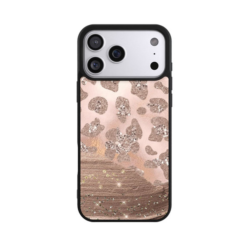 Apple iPhone 17 Pro Max Base Case Silberner Leoparden Glitzerlook