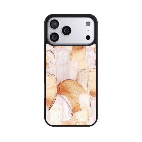 Apple iPhone 17 Pro Max Base Case Weiß/Gold Pinsel Muster
