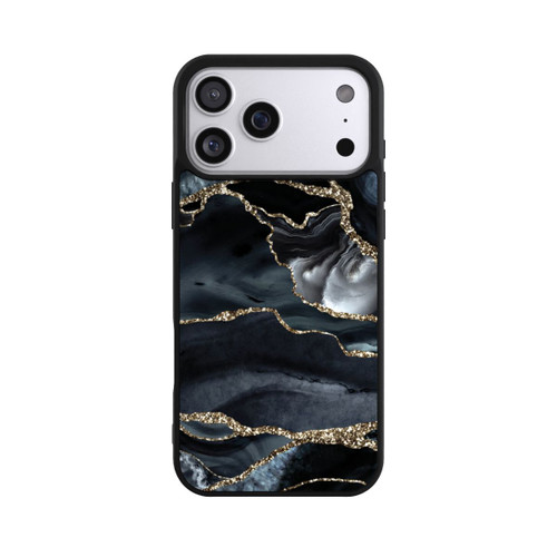 Apple iPhone 17 Pro Max Base Case Dunkler Marmor Gold Glitzerlook