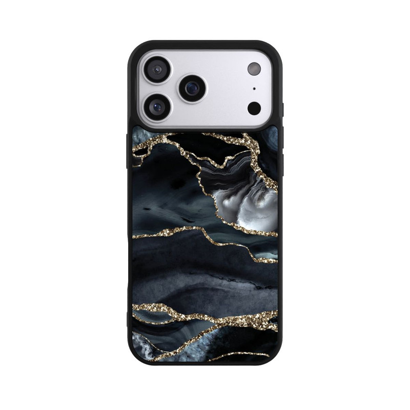 iPhone 17 Pro Max Base Case Dunkler Marmor Gold Glitzerlook