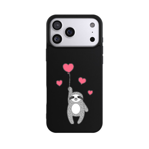 Apple iPhone 17 Pro Max Base Case Faultier mit Herzen transparent