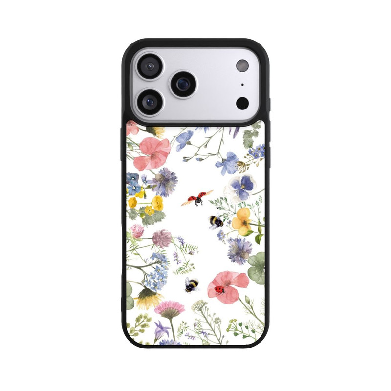 iPhone 17 Pro Max Base Case Bunte Frühlingsblumen und Bienen