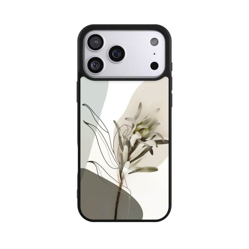 iPhone 17 Pro Max Base Case Boho Line Art Olivgrün