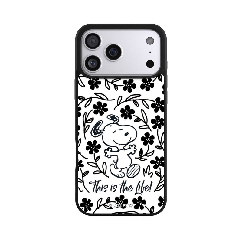 iPhone 17 Pro Max Base Case Snoopy schwarz und weiß This Is The Life