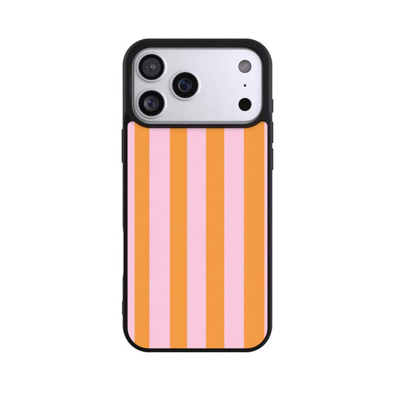 iPhone 17 Pro Max Base Case Orange Rosa Streifen