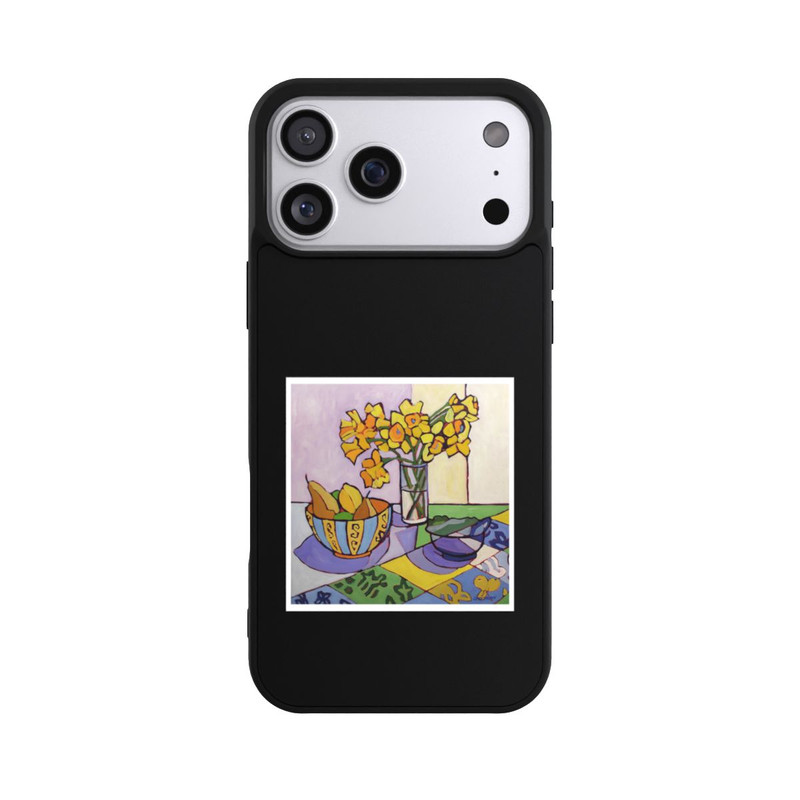 iPhone 17 Pro Max Base Case Daffodil Patchwork, 2023, by Catherine J Martzloff