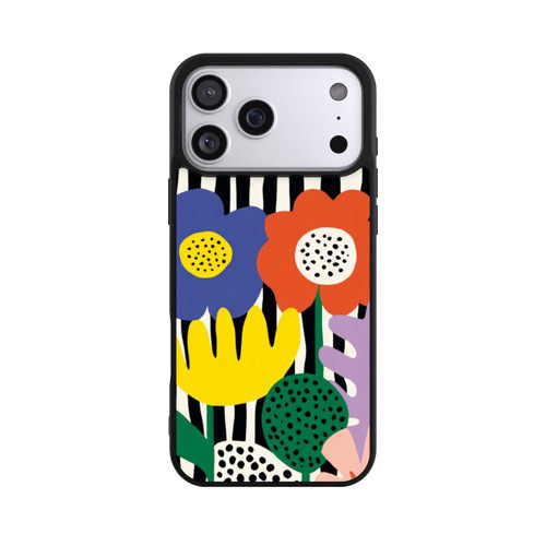 Apple iPhone 17 Pro Max Base Case Flowers Striped Background