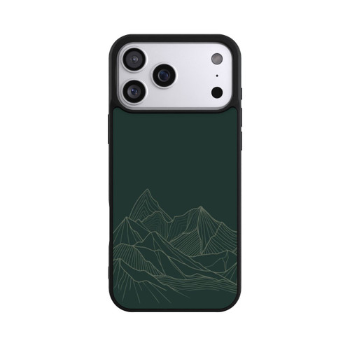Apple iPhone 17 Pro Max Base Case Berg Line Art Grün