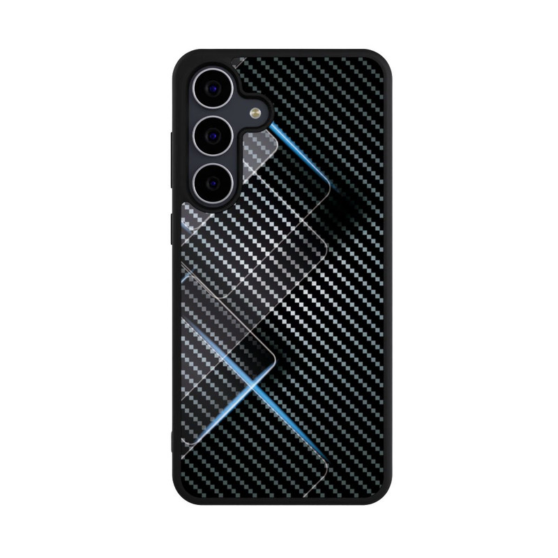 Galaxy S25 FE Base Case Blaue Linien auf Karbon