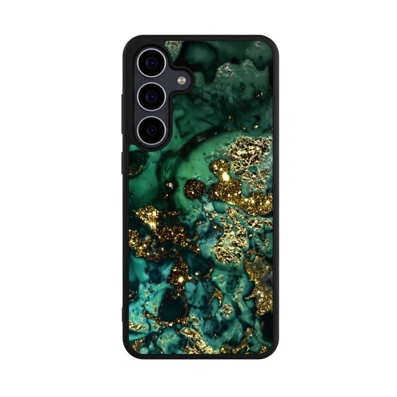 Galaxy S25 FE Base Case Cyan Glitzer Marmorlook