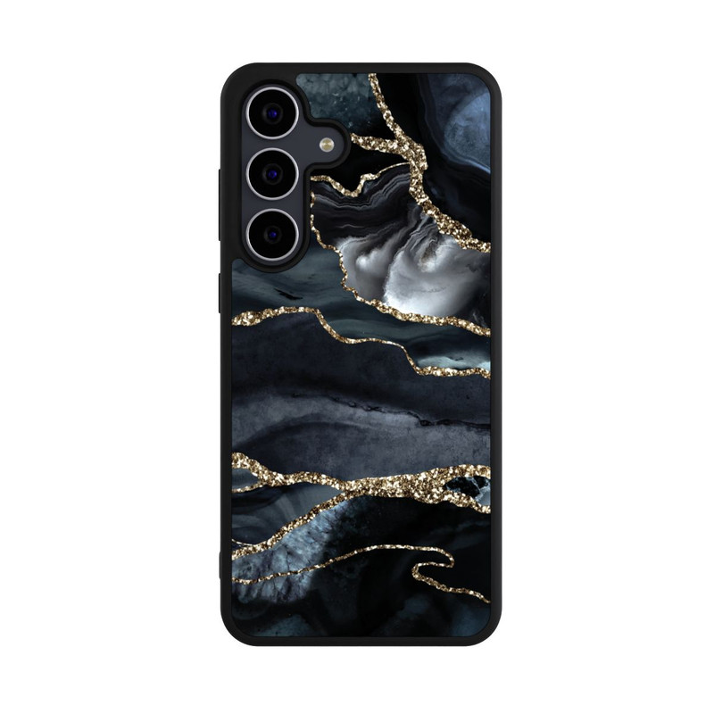 Galaxy S25 FE Base Case Dunkler Marmor Gold Glitzerlook