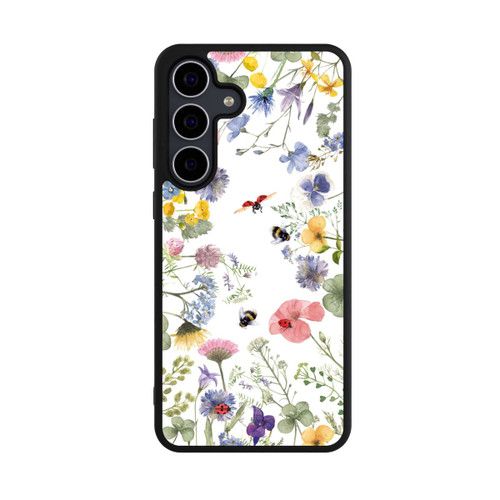 Samsung Galaxy S25 FE Base Case Bunte Frühlingsblumen und Bienen