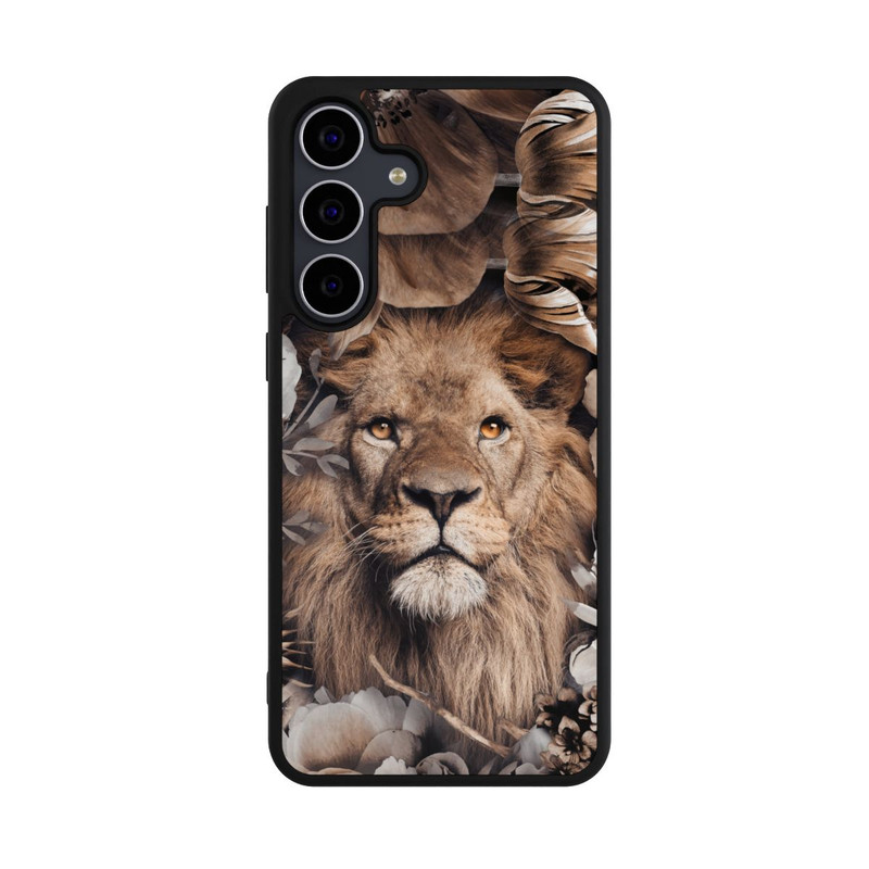 Galaxy S25 FE Base Case Löwe Blumenrahmen Beige