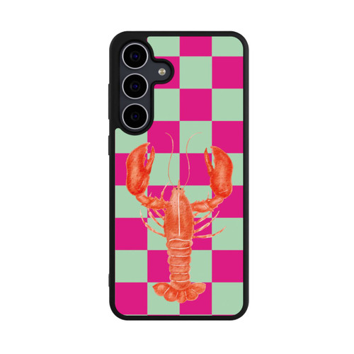 Samsung Galaxy S25 FE Base Case Pink Checkers Lobster