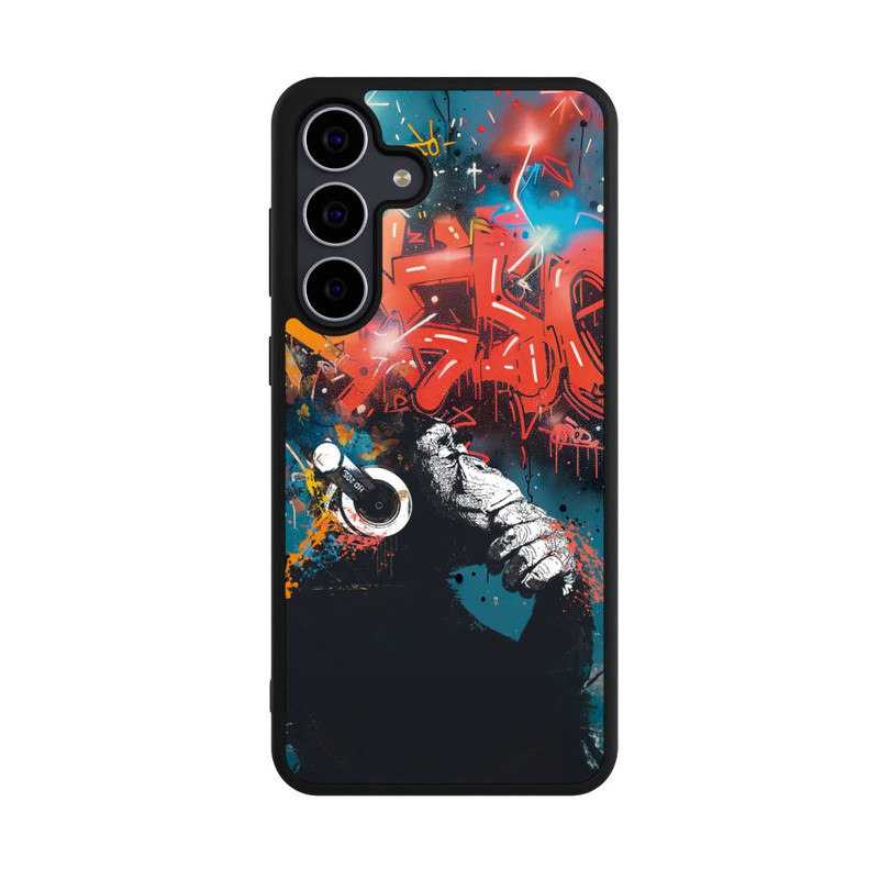 Galaxy S25 FE Base Case Affe Stereo Kopfhörer Graffiti Street Art