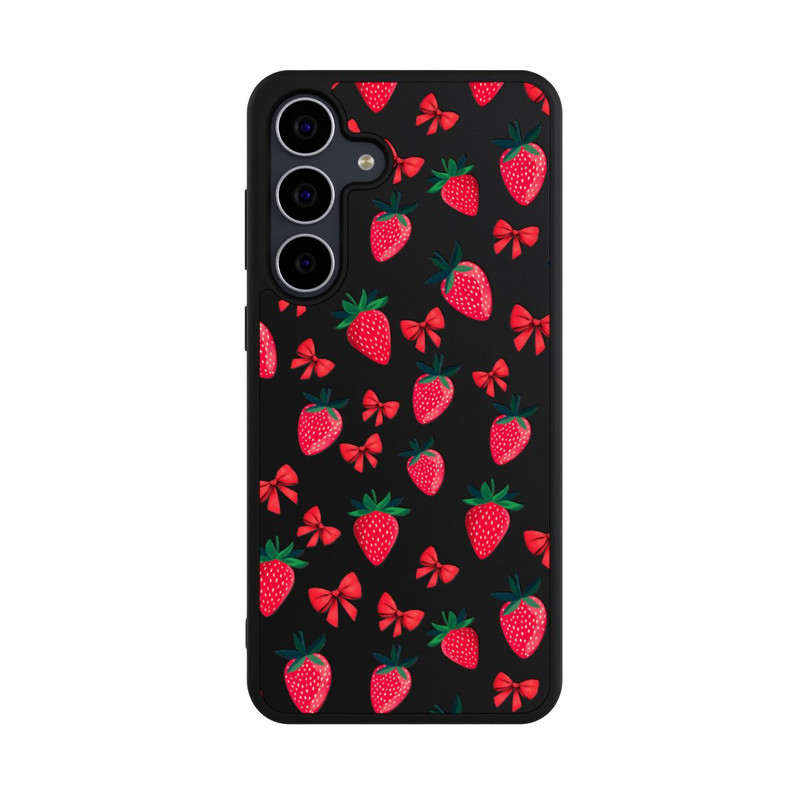 Galaxy S25 FE Base Case Erdbeer Herz Muster Transparent