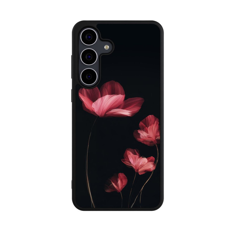 Galaxy S25 FE Base Case Burgunder Blüten schwarz