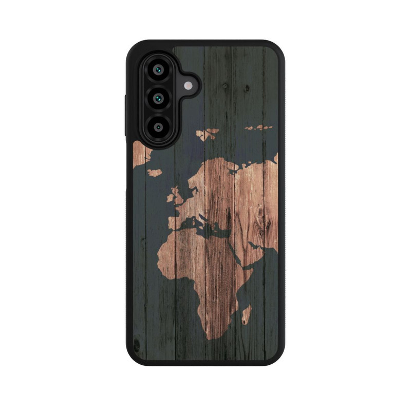 Galaxy A17 5G Base Case Wooden World Map