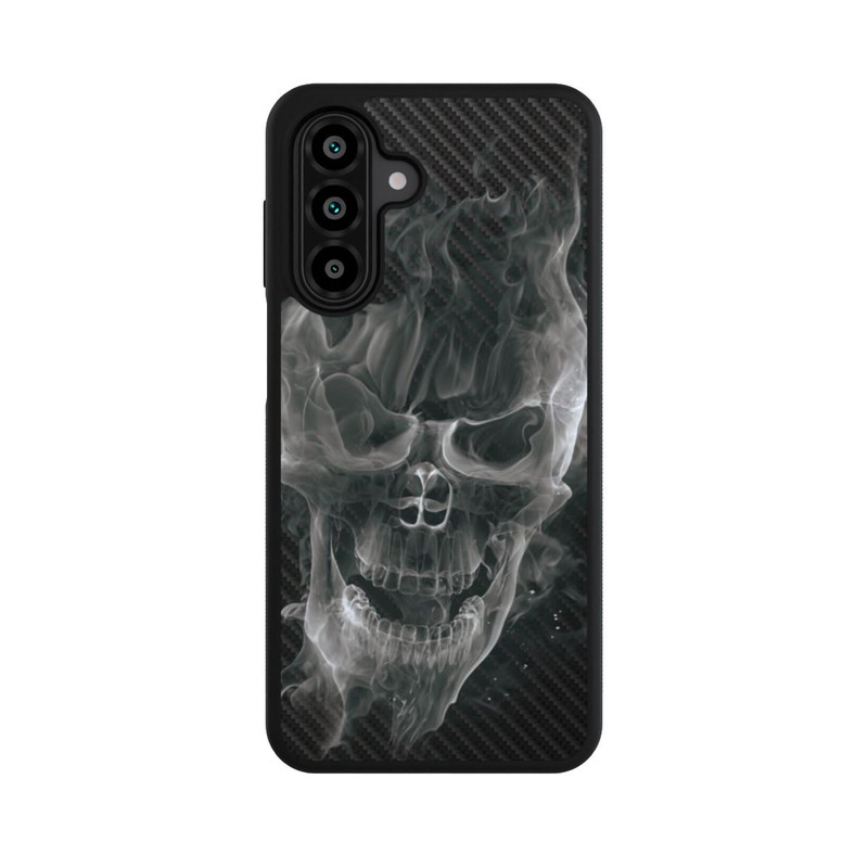 Galaxy A17 5G Base Case rauchender Totenkopf Carbon