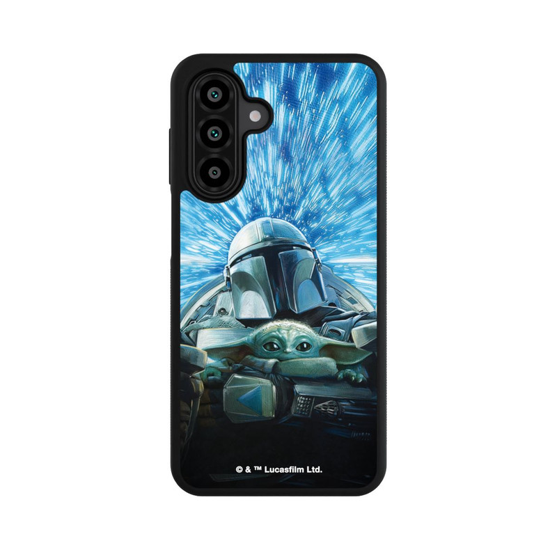 Galaxy A17 5G Base Case Grogu und Mando fliegen blau