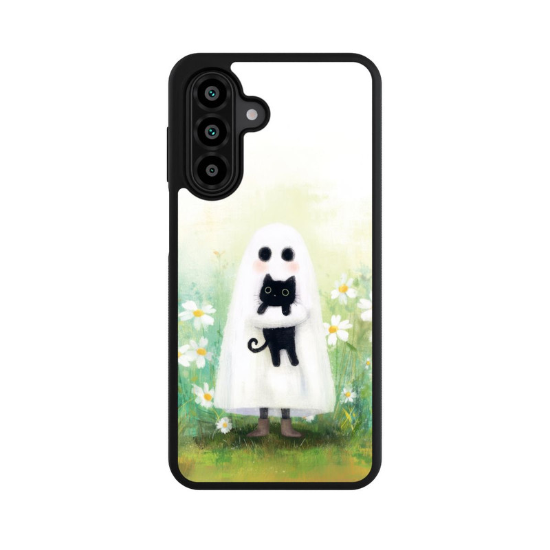 Galaxy A17 5G Base Case Geist und Katze Halloween mit KI