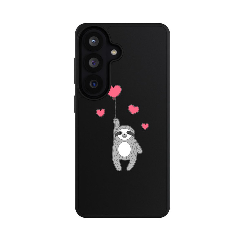 Galaxy S26 Base Case Faultier mit Herzen transparent