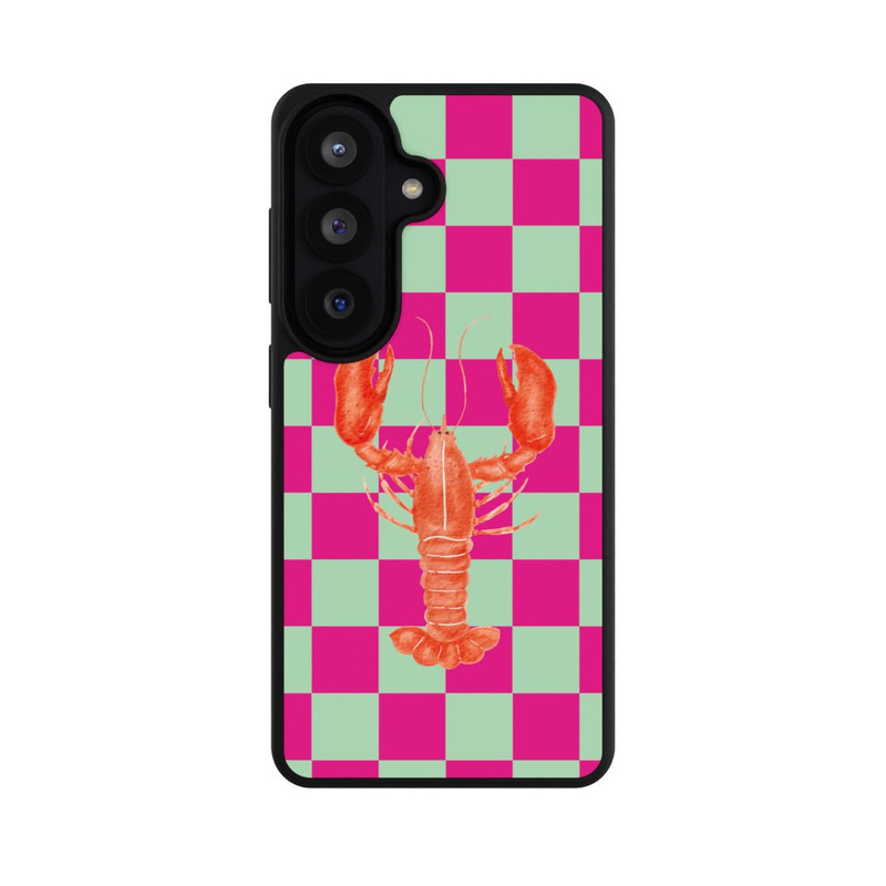 Galaxy S26 Base Case Pink Checkers Lobster
