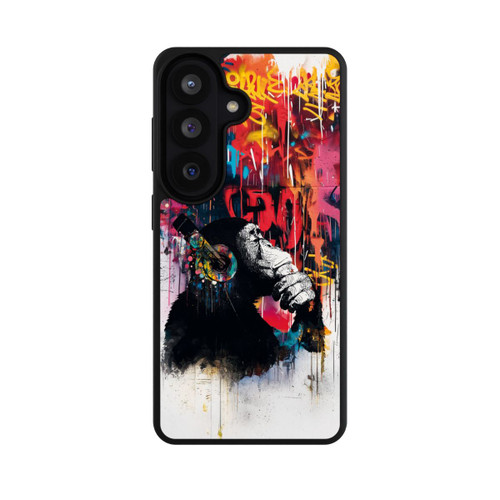 Samsung Galaxy S26 Base Case Affe Stereo Kopfhörer Graffiti Street Art Blau