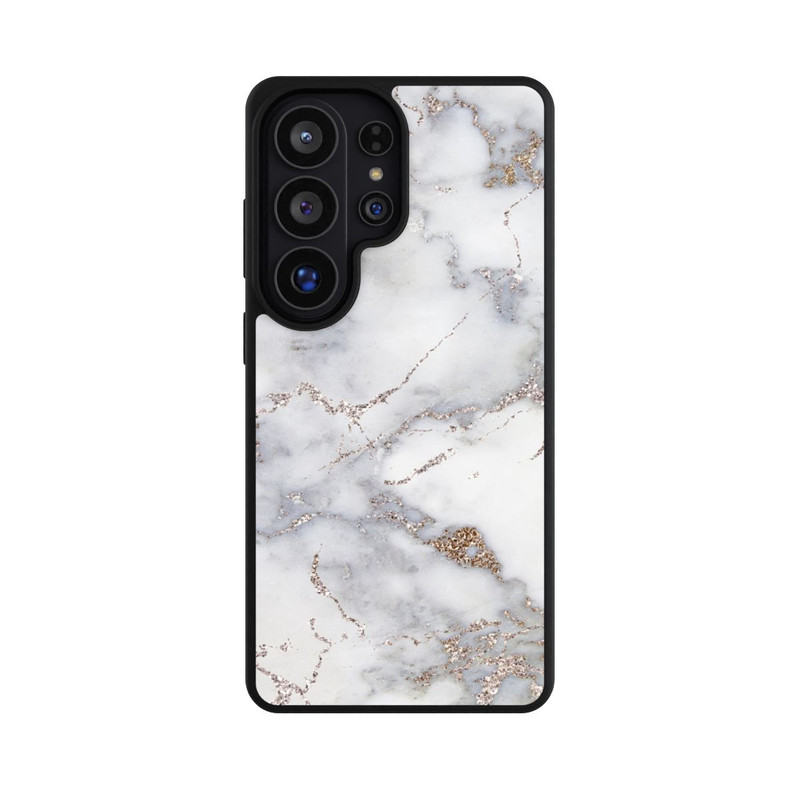 Galaxy S26 Ultra Base Case Silberglitzer Marmorlook