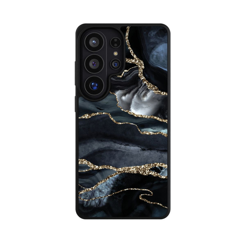 Galaxy S26 Ultra Base Case Dunkler Marmor Gold Glitzerlook