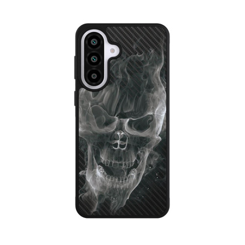 Samsung Galaxy A57 5G Base Case rauchender Totenkopf Carbon