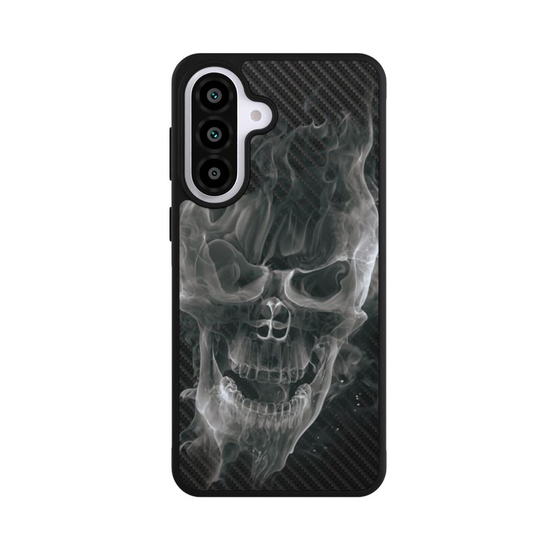 Galaxy A57 5G Base Case rauchender Totenkopf Carbon