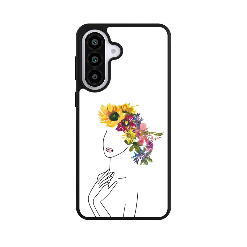 Galaxy A57 5G Base Case Line Art Frau mit Blumenkrone