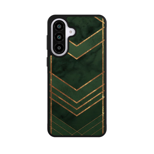 Samsung Galaxy A57 5G Base Case Dunkelgrün gemustert Goldene Streifen