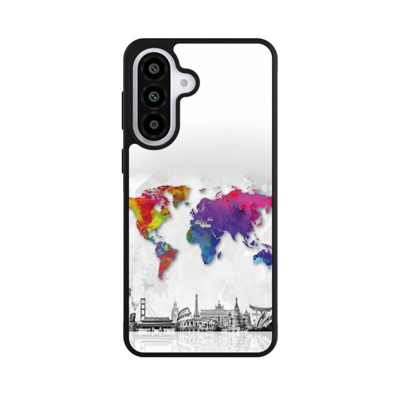 Galaxy A57 5G Base Case Weltkarte mit Skyline