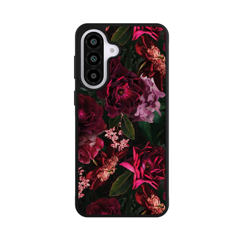 Galaxy A57 5G Base Case Dunkle romantische Vintage Rosen und Pfingstrosen