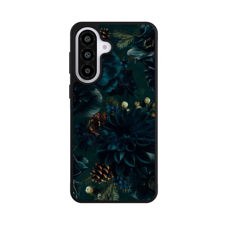 Galaxy A57 5G Base Case Blumenmuster Grün und Blau