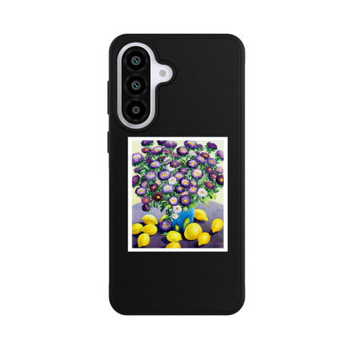 Samsung Galaxy A57 5G Base Case Purple Asters and Lemons by Christopher Ryland