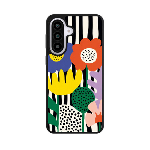 Samsung Galaxy A57 5G Base Case Flowers Striped Background