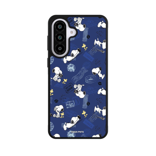 Samsung Galaxy A57 5G Base Case Peanuts Travel Stamps Pattern Blue