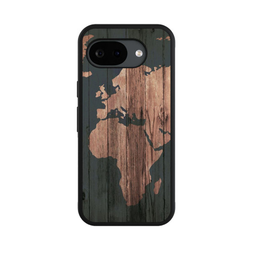 Google Pixel 10a Base Case Wooden World Map