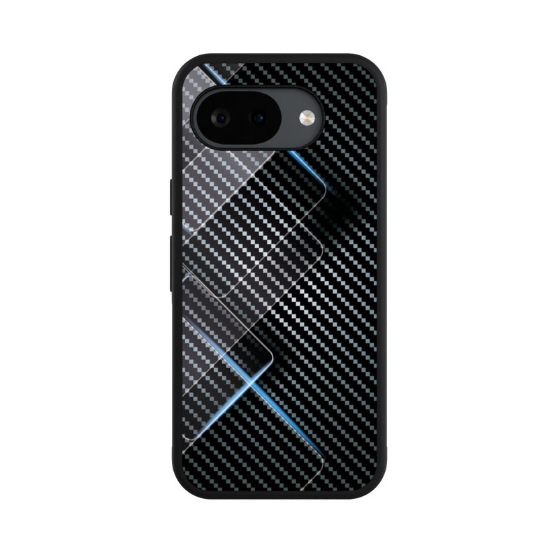 Pixel 10a Base Case Blaue Linien auf Karbon