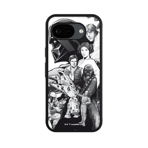 Google Pixel 10a Base Case StarWars Charaktere - Schwarz-Weiß