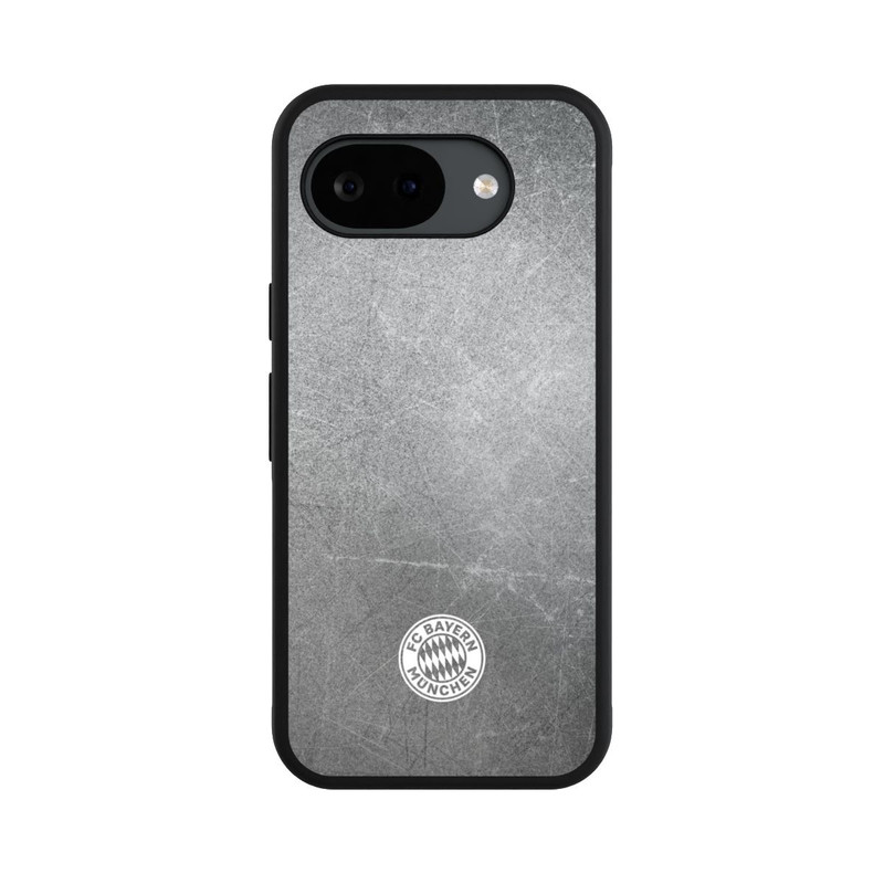 Pixel 10a Base Case Klassisches FCB Logo Klein - Weiß auf Metalllook