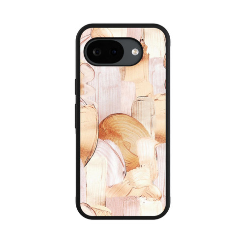 Google Pixel 10a Base Case Weiß/Gold Pinsel Muster