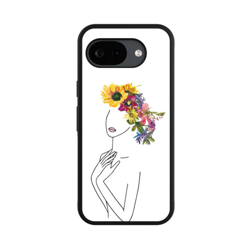 Google Pixel 10a Base Case Line Art Frau mit Blumenkrone